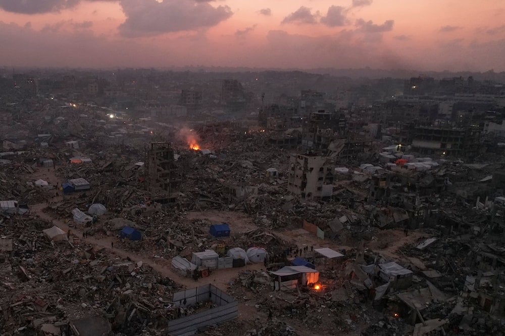 People live in tents amid the destruction of Israel's air and ground offensive in Jabaliya, Gaza Strip, Feb. 16, 2025 (AP)