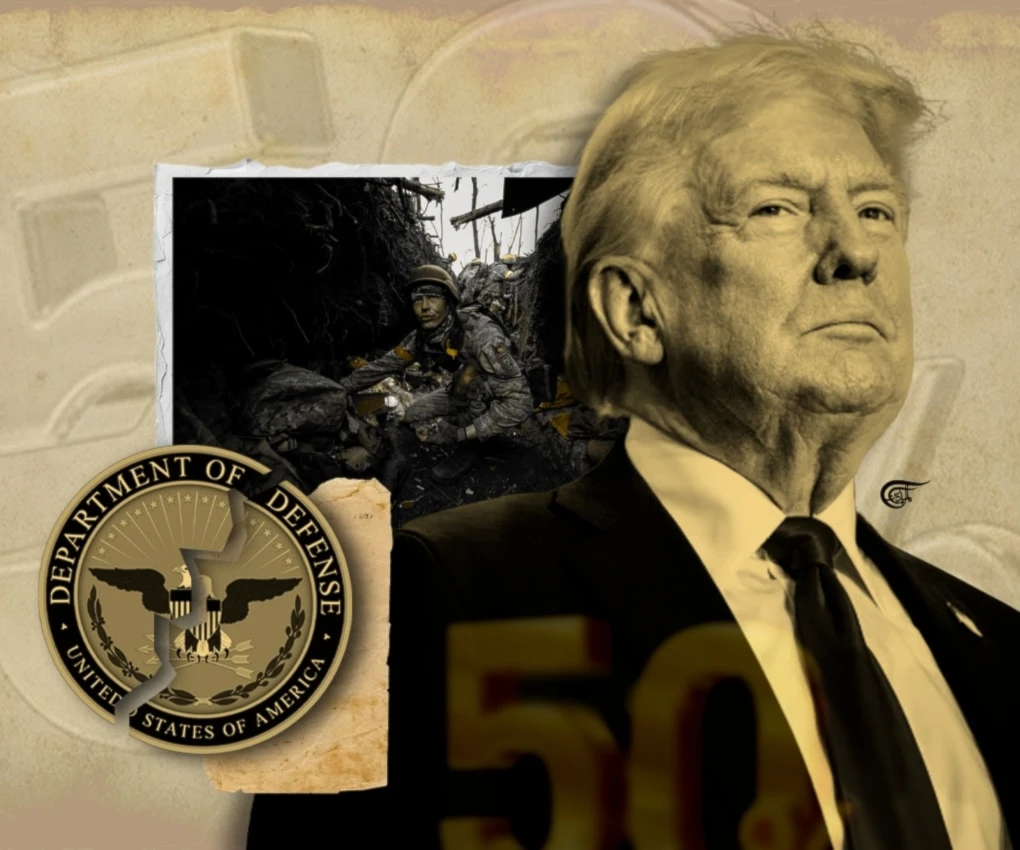 Even if America really did reduce its military budget by half, it would still dwarf monies spent by its own “perceived adversaries”. (Al Mayadeen English; Illustrated by Zeinab el-Hajj)