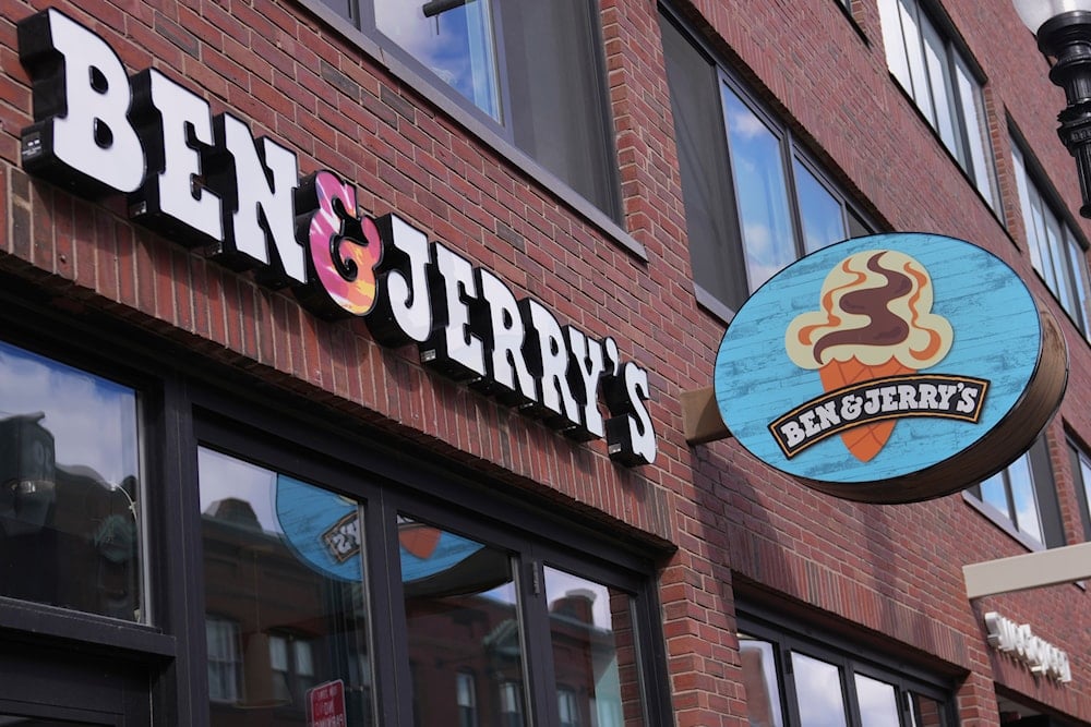 Ben & Jerry's ice cream shop, Wednesday, Feb. 26, 2025, in Cambridge, Mass. (AP Photo/Charles Krupa)