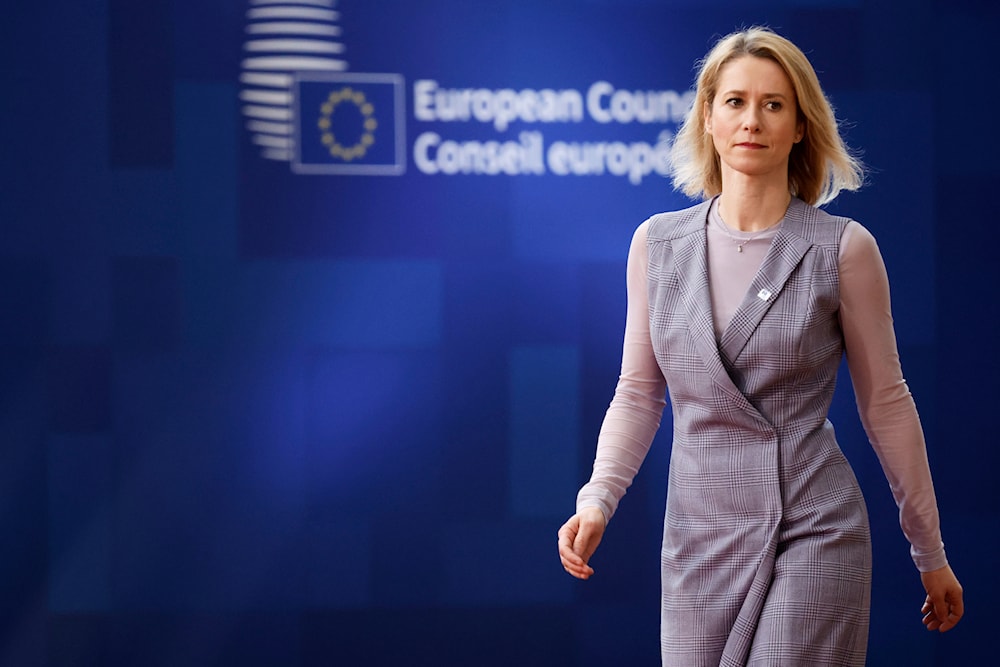 European Union foreign policy chief Kaja Kallas arrives for an EU summit at the European Council building in Brussels, Thursday, March 20, 2025. (AP)