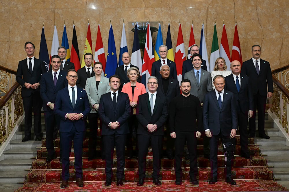 Britain's Prime Minister Keir Starmer, front center, hosts the European leaders' summit to discuss Ukraine, at Lancaster House, London, Sunday March 2, 2025. (AP)
