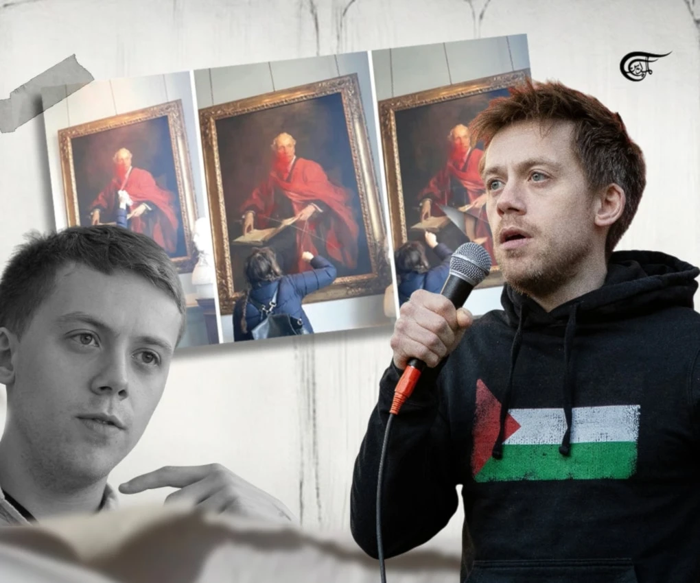 ss, Jones should be commended for nobly and humbly acknowledging the colonial ‘Balfour Declaration’ a mere 106 years after the Empire issued it. (Al Mayadeen English; Illustrated by Batoul Chamas)