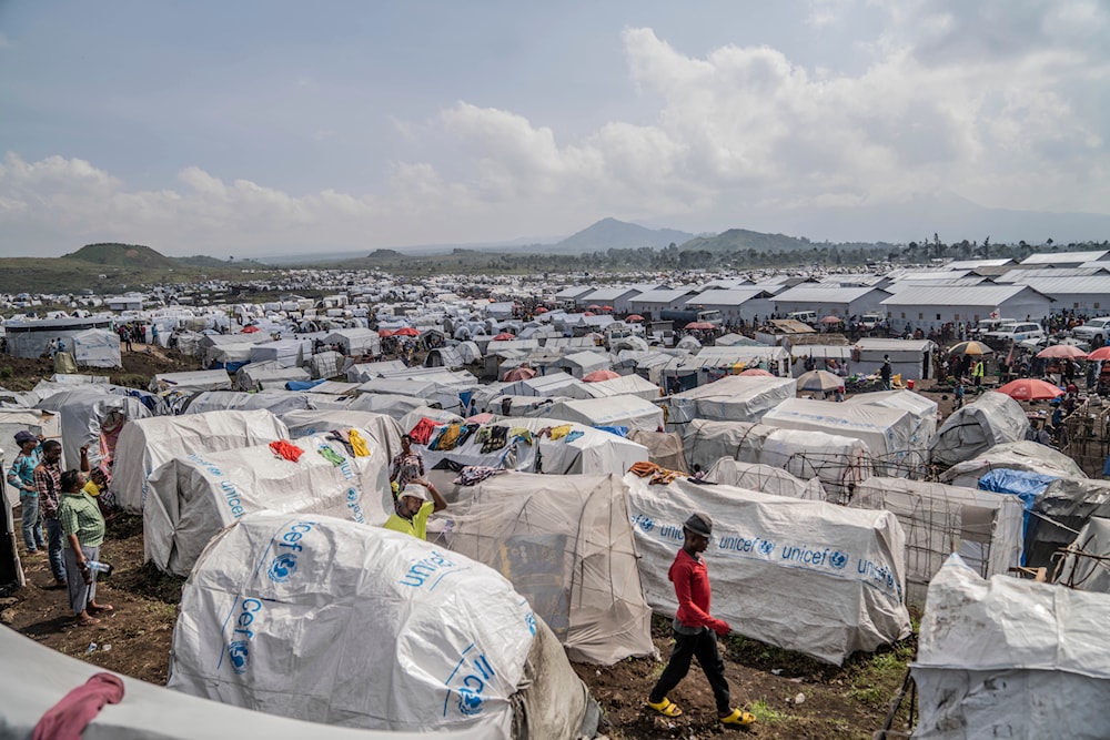 People displaced in a camp on the outskirts of Goma, Democratic Republic of Congo, March 13, 2024. (AP)