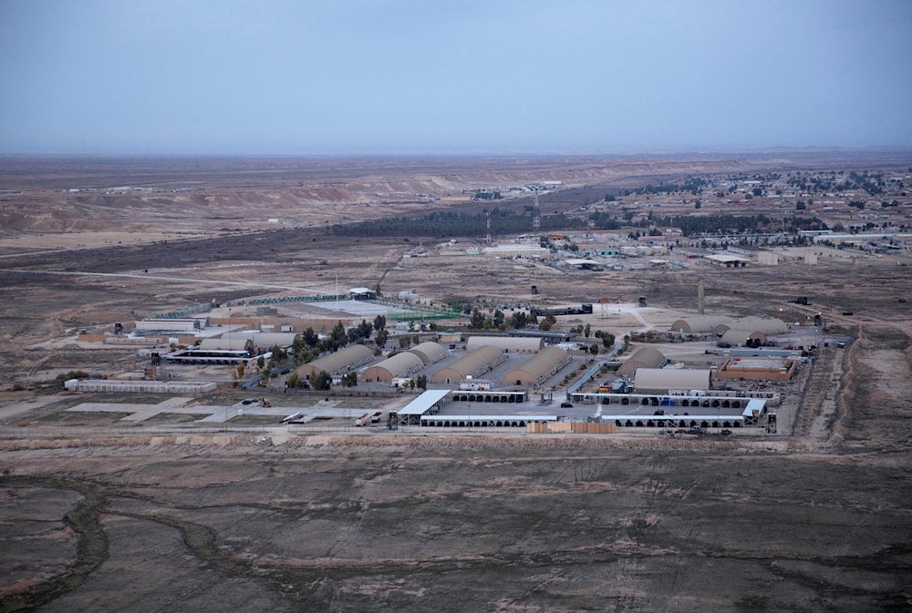 This Dec. 29, 2019, aerial file photo taken from a helicopter shows Ain al-Asad air base in the western Anbar desert, Iraq. (AP)