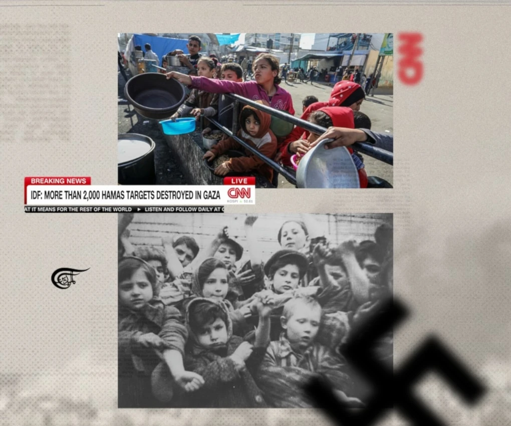 “Repeat a lie often enough and it becomes the truth,” Goebbels said. (Al Mayadeen English; Illustrated by Batoul Chamas)