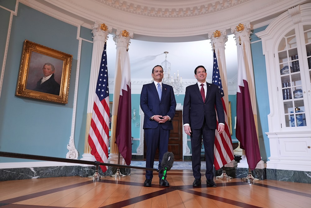 Secretary of State Marco Rubio meets with Qatar's Prime Minister and Foreign Minister Mohammed Bin Abdulrahman Al Thani, Tuesday, April 22, 2025, at the State Department in Washington. (AP)