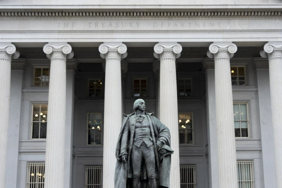 The Treasury Department building is seen, March 13, 2025, in Washington (AP Photo/Alex Brandon)