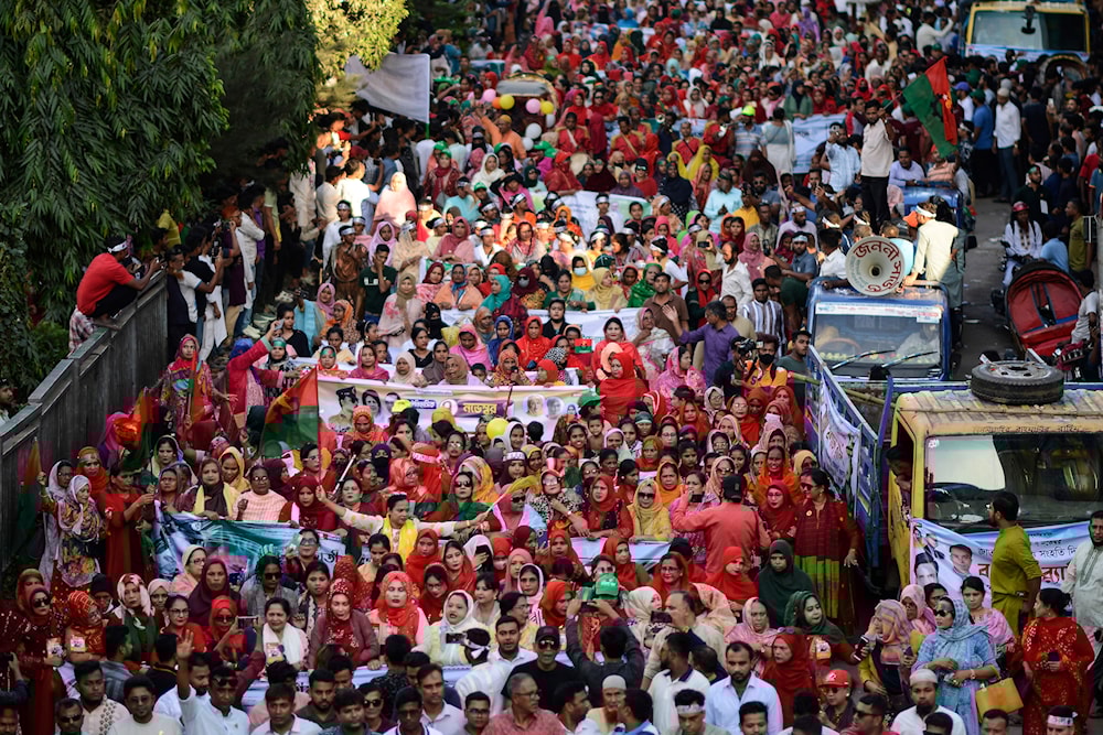 Thousands of Bangladesh Nationalist Party (BNP) activists participate in a rally in Dhaka, Bangladesh, Friday, Nov. 8, 2024. (AP)