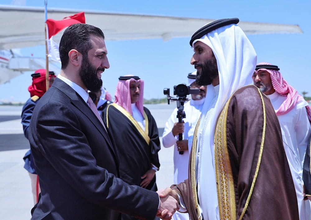 Syrian interim President Ahmad al-Sharaa, and his accompanying delegation arrived at Sakhir Air Base in the Kingdom of Bahrain, where they were received by Sheikh Nasser bin Hamad Al Khalifa