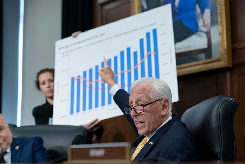 Rep. Steny Hoyer, D-Md., speaks during the House Committee on Appropriations, Subcommittee on Financial Services and General Government, oversight hearing of the US Department of the Treasury on Capitol Hill in Washington, Tuesday, May 6, 2025 (AP)