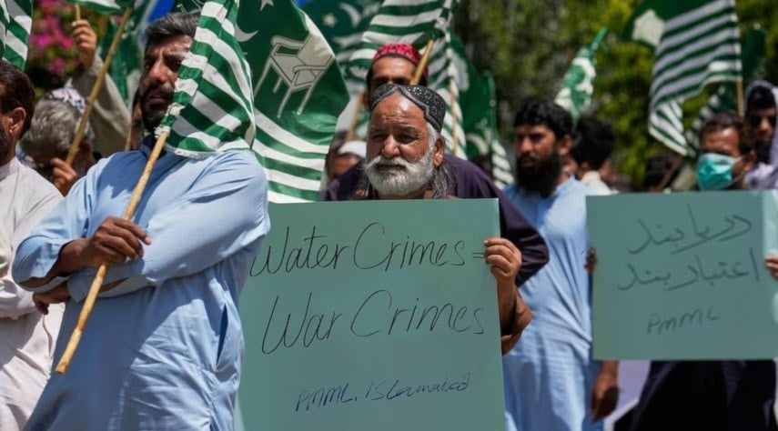 Some Pakistanis have taken to the streets in protest over India's decision to suspend the water deal. (AP Photo: Anjum Naveed)