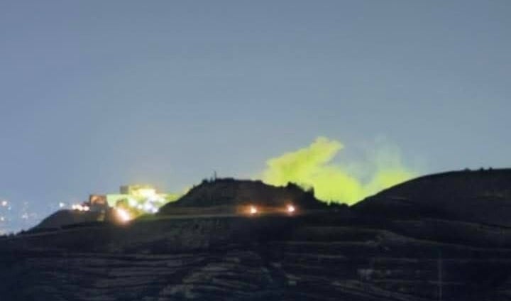 The Israeli airstrike which targeted an orchid orchard near the Syrian Presidential Palace, Damascus, Syria (Social Media)
