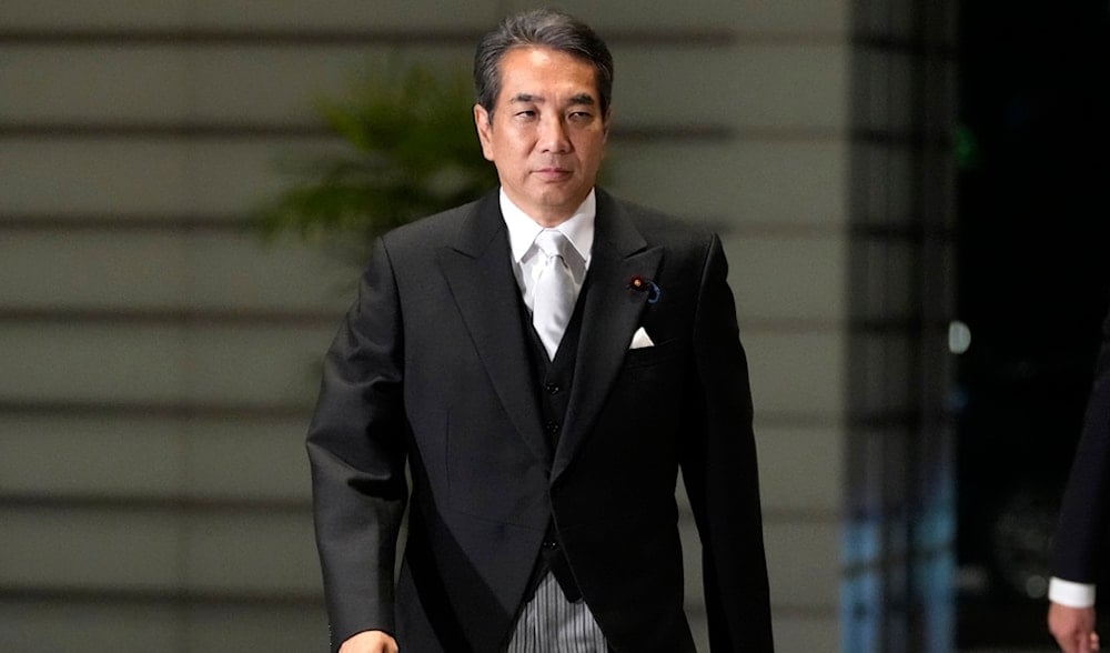 Taku Eto, newly appointed Minister of Agriculture, Forestry and Fisheries, arrives at the prime minister's office Monday, Nov. 11, 2024, in Tokyo. (AP)