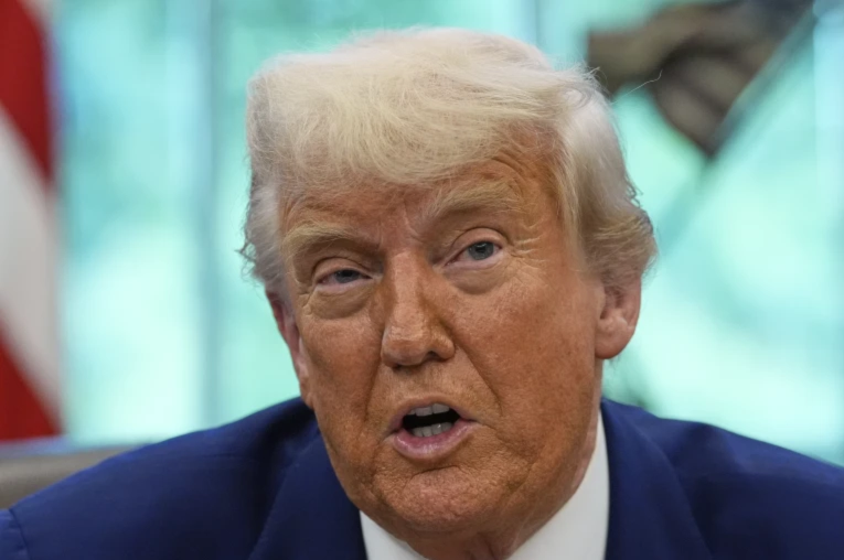 US President Donald Trump speaks in the Oval Office of the White House, May 20, 2025, in Washington (AP/Alex Brandon)