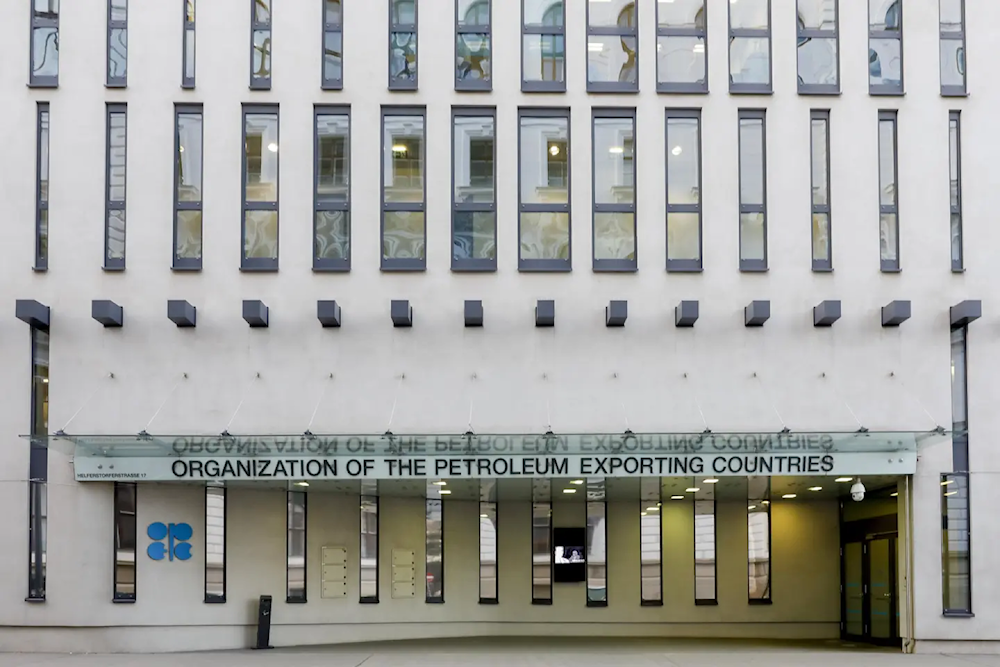 The logo of the Organization of the Petroleum Exporting Countries (OPEC) is see outside of OPEC's headquarters in Vienna, Austria, March 3, 2022 (AP Photo/Lisa Leutner)