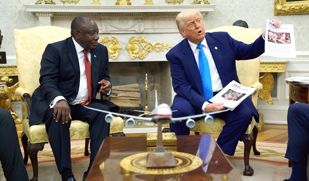President Donald Trump meets South Africa's President Cyril Ramaphosa in the Oval Office of the White House, Wednesday, May 21, 2025, in Washington. (AP)