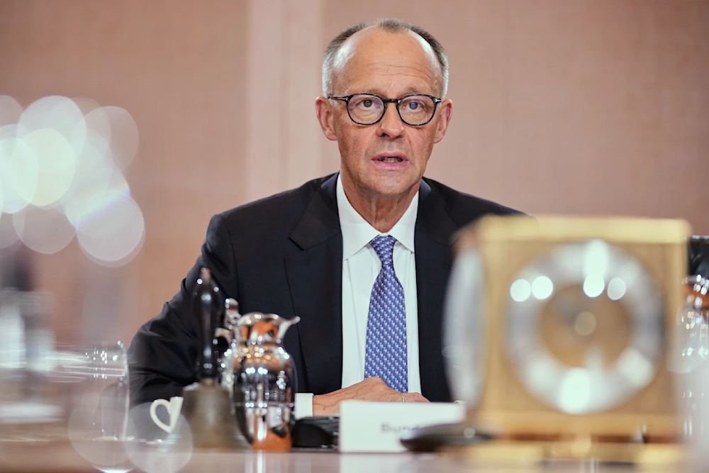 German Chancellor Friedrich Merz attends the first cabinet meeting, at the chancellery in Berlin, Germany, May 6, 2025 (AP/Ebrahim Noroozi)