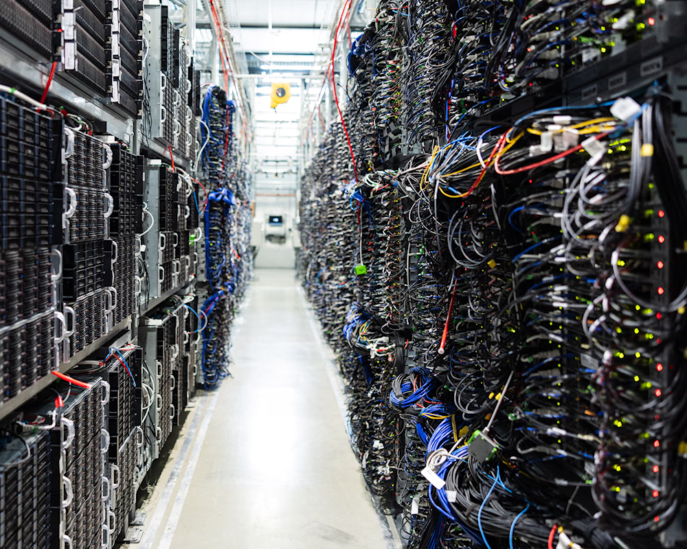 Servers in a datacentre in northern France (Sameer Al-Doumy/AFP)