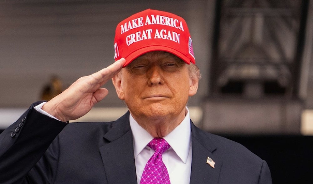 President Donald Trump salutes during the United States Military Academy commencement ceremonies in West Point, N.Y., Saturday, May 24, 2025. (AP)