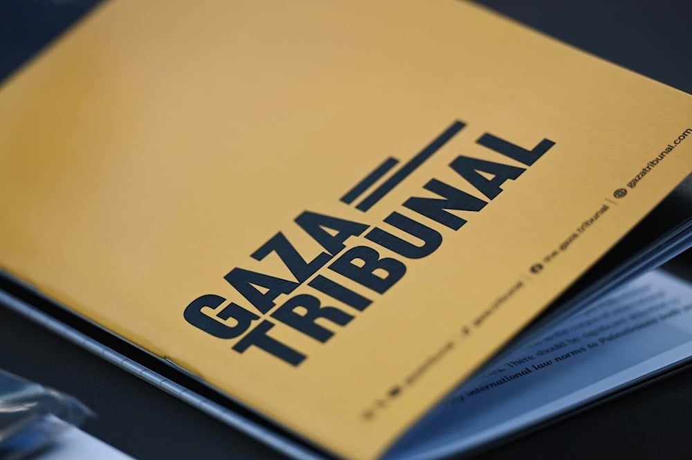 A Gaza Tribunal booklet at the Gaza Tribunal's launch in London, United Kingdom, November 4 2024 (Gaza Tribunal)