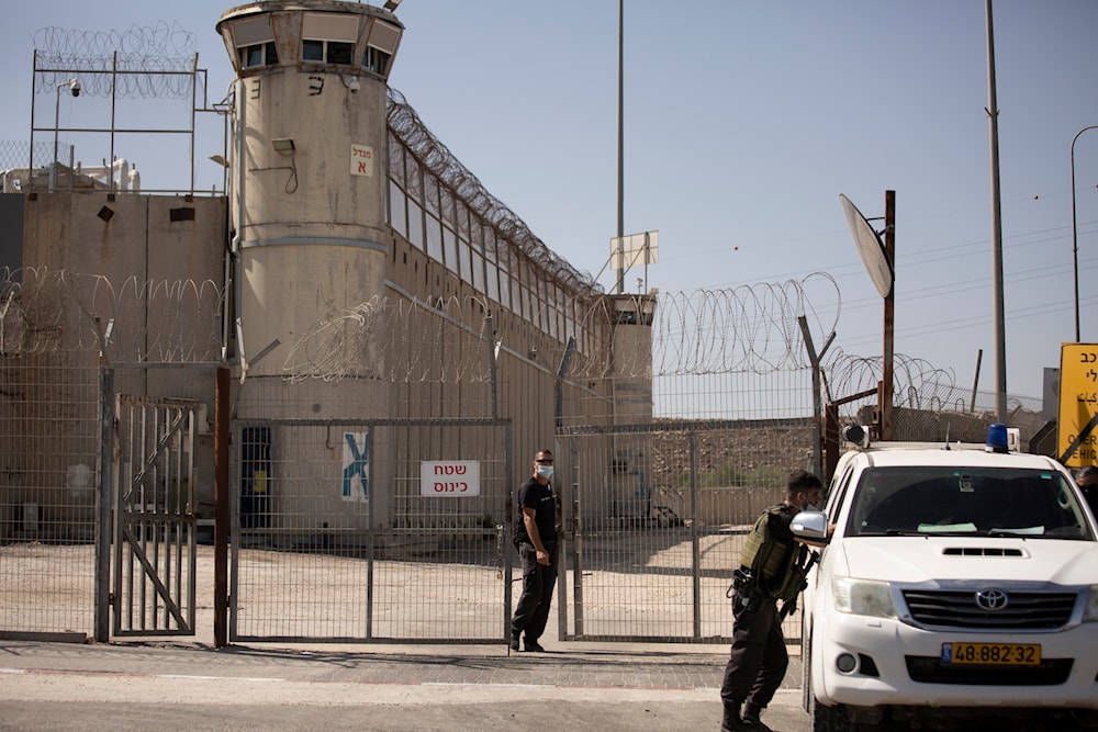 Israeli prison guards work outside of Ofer Prison near al-Quds, Occupied Palestine, September, 9, 2021 (AP)