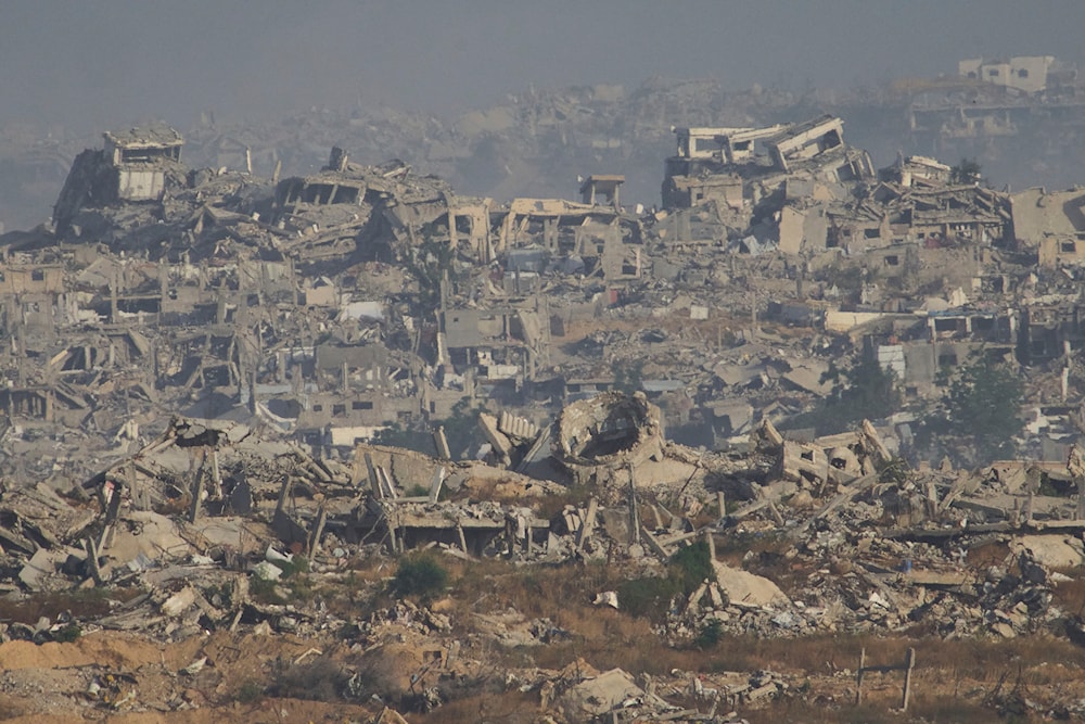 Destroyed buildings in Gaza Strip are seen from southern Israel, Monday, May 26, 2025. (AP)
