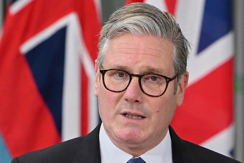 Britain's Prime Minister Keir Starmer speaks during a press conference at a military headquarters in north-west London, Thursday, May 22, 2025, following a deal on the Chagos Islands. (AP Photo/Thomas Krych, pool)