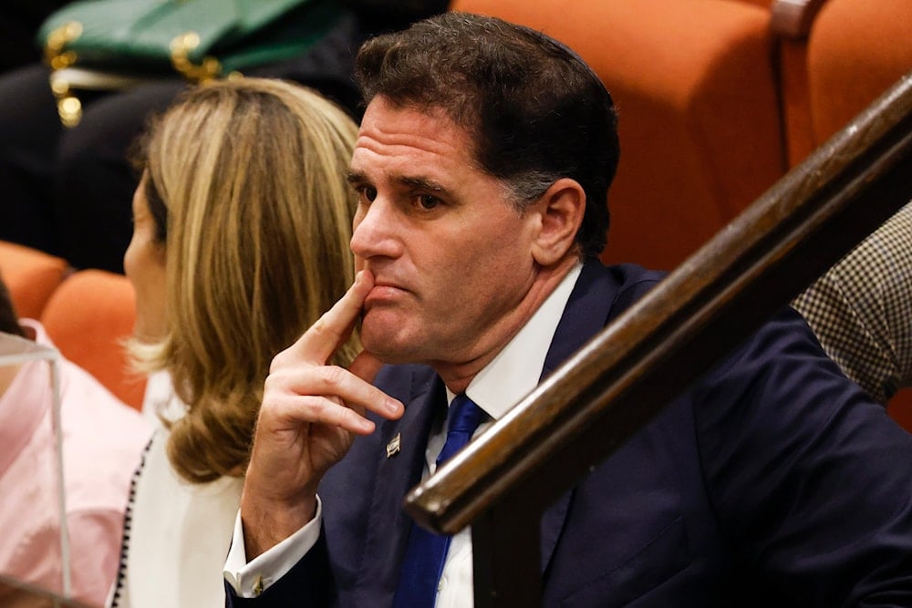 Ron Dermer, former Israeli Ambassador to the US, attends a special session, attends a special session of the Knesset to approve and swear in a new government, Thursday, Dec. 29, 2022 (AP)