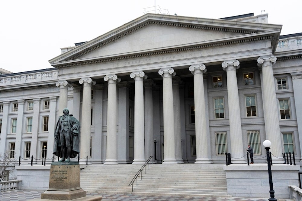 FILE - The Treasury Department building is seen, March 13, 2025, in Washington. (AP Photo/Alex Brandon, File)