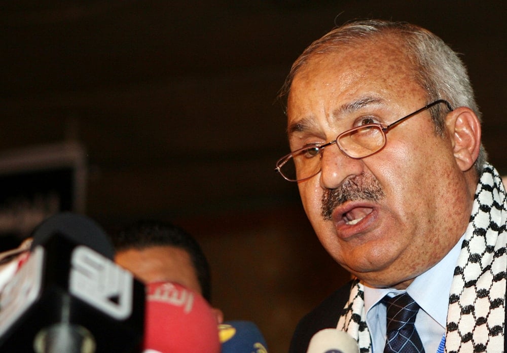 Talal Naji, secretary-general of the PFLP-GC speaks at the opening of the National Palestinian Conference in Damascus, Syria on Wednesday, Jan. 23, 2008 (AP)