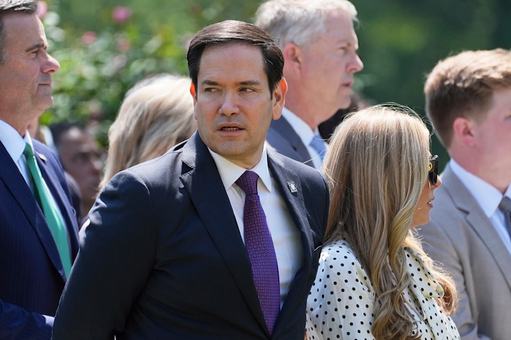 Secretary of State Marco Rubio attends a National Day of Prayer event in the Rose Garden of the White House, Thursday, May 1, 2025, in Washington (AP)