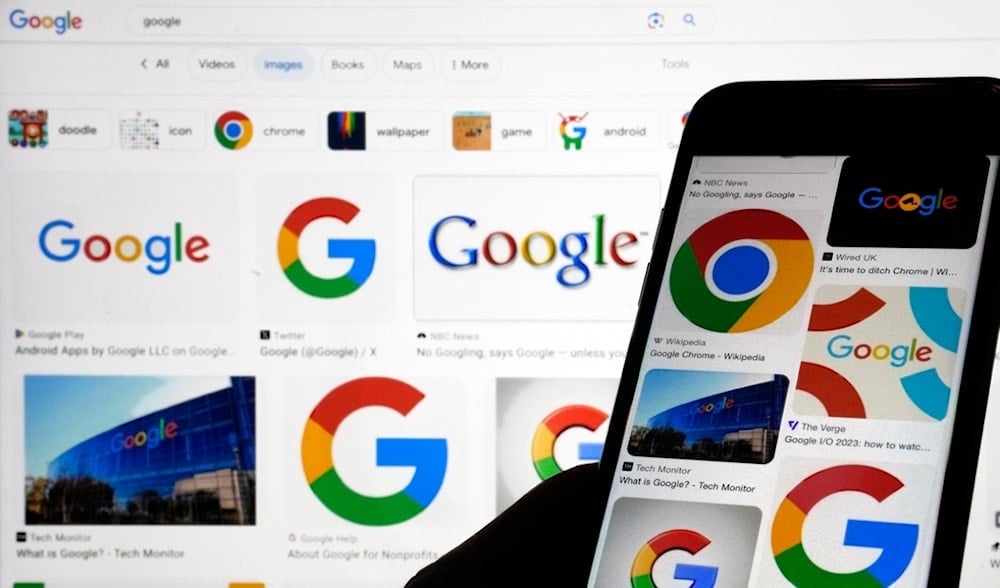 Google logos are displayed when searched for Google in New York, Sept. 11, 2023. (AP)