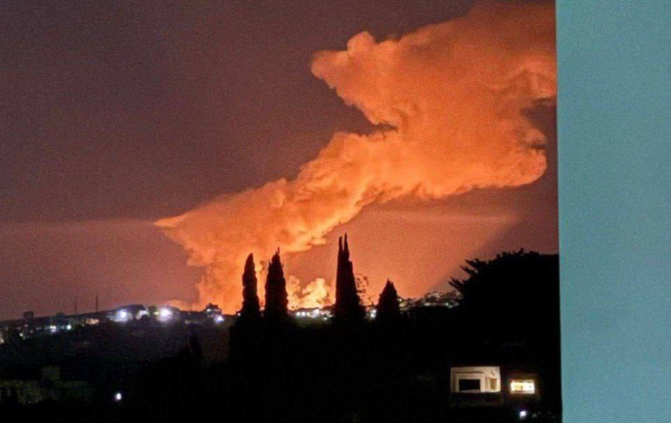 Smoke rises following an Israeli airstrike on Latakia governorate on May 30, 2025 (Social media)