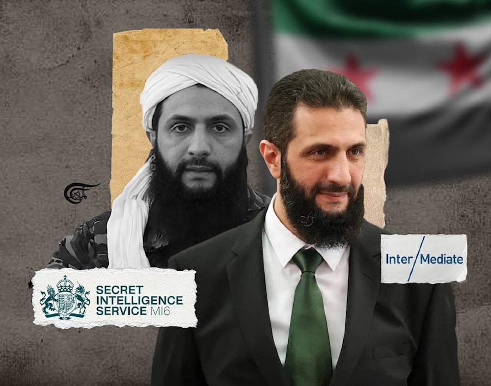 It may well be due to the longstanding relationship between MI6 and HTS, via Inter Mediate, that Britain was the first Western country to recognise their assumption of government in Syria. (Al Mayadeen English; Illustrated by Zeinab El-Hajj)