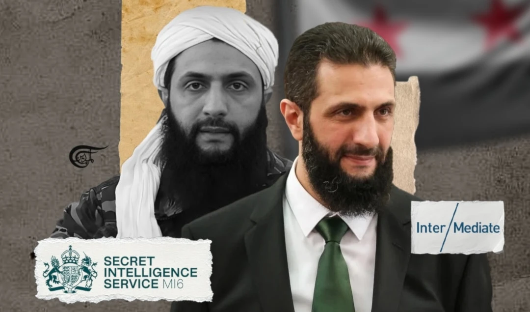 It may well be due to the longstanding relationship between MI6 and HTS, via Inter Mediate, that Britain was the first Western country to recognise their assumption of government in Syria. (Al Mayadeen English; Illustrated by Zeinab El-Hajj)