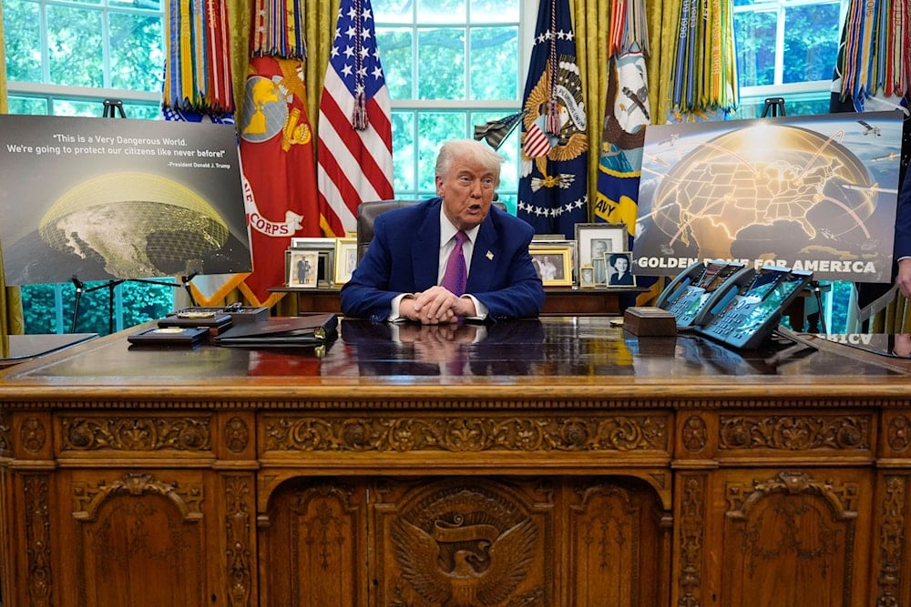 President Donald Trump speaks in the Oval Office of the White House, Tuesday, May20, 2025, in Washington (AP)