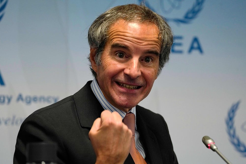 Rafael Mariano Grossi, the director-general of the International Atomic Energy Agency, speaks to journalists attending a weeklong seminar at the agency in Vienna, Austria, Wednesday, May 28, 2025. (AP)