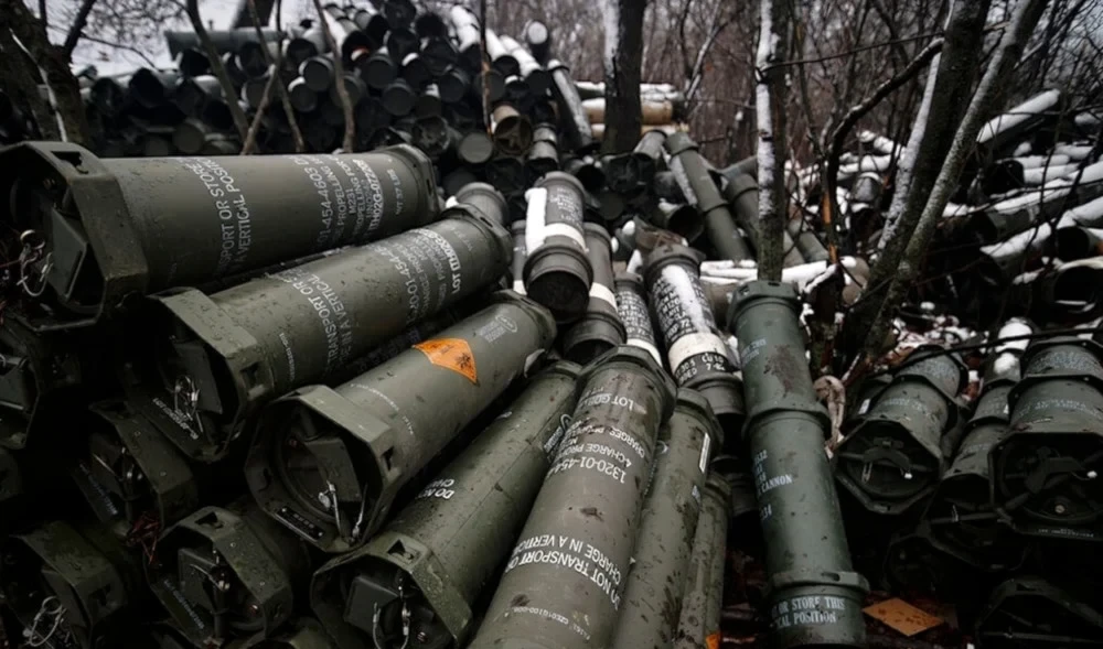 Ukranian army artillery munitions are stored in the frontline at an undisclosed location in the Donetsk region, Ukraine, November 23, 2022
