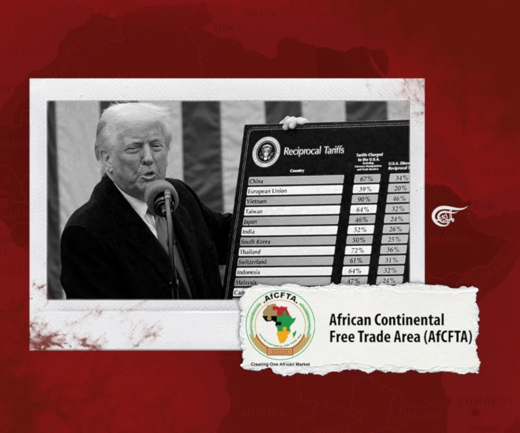 Analysts say the ripple effects of US tariff policies are weighing heavily on African markets, especially for countries that have long relied on preferential access through AGOA. (Al Mayadeen English; Illustrated by Zeinab El-Hajj)