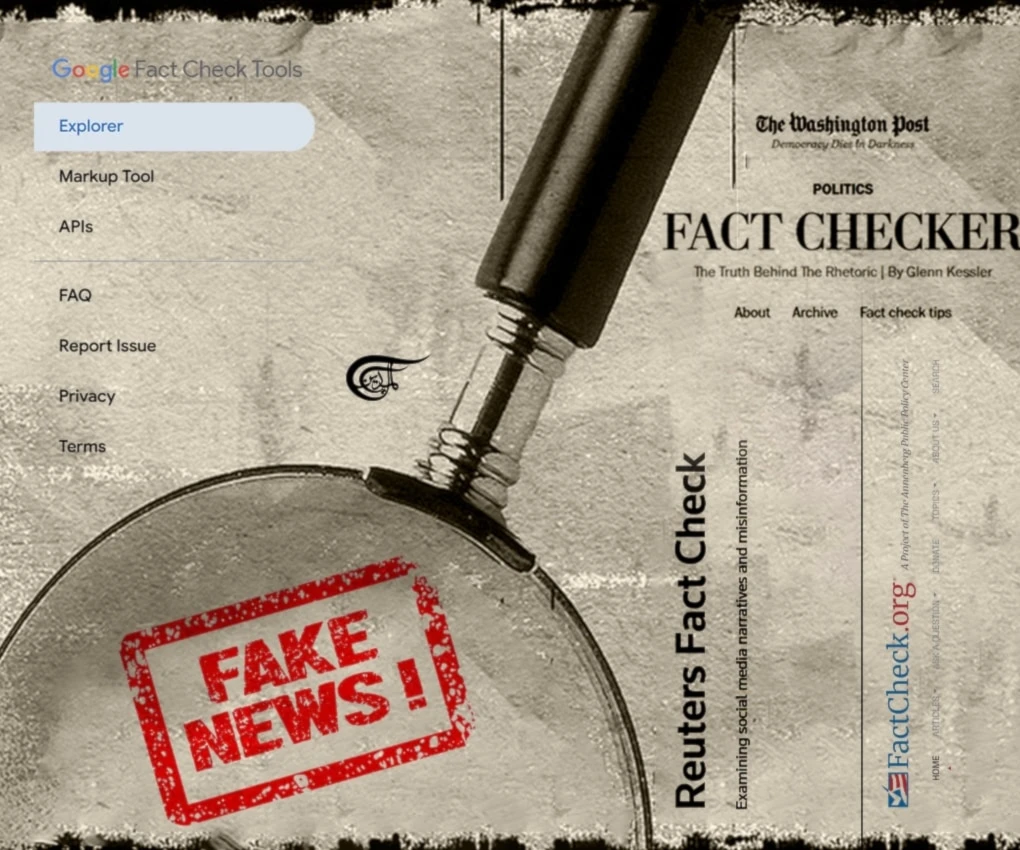 The new wave of ‘fact checkers’ and AI machines are mostly extensions of existing media monopolies, which aim to reinforce key messages of the Western hegemonic cartel. (Al Mayadeen English; Illustrated by Batoul Chamas)