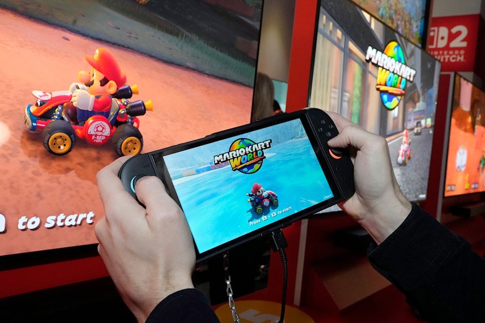 The Nintendo Switch 2 is demonstrated during a media event, in New York, Wednesday, April 2, 2025 (AP)