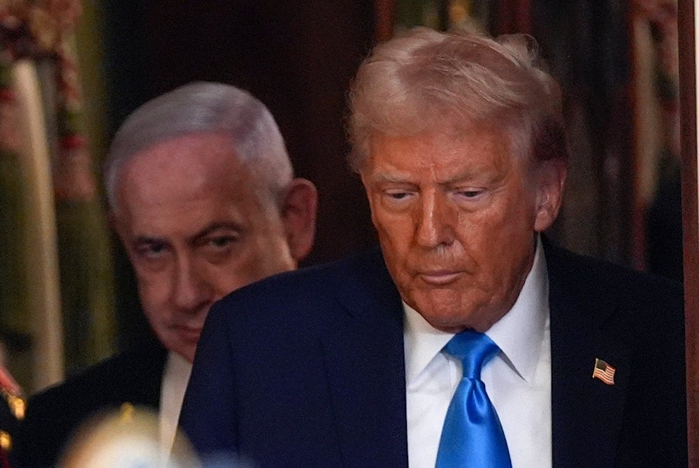 President Donald Trump and Israel's Prime Minister Benjamin Netanyahu arrive for a news conference in the East Room of the White House, Tuesday, Feb. 4, 2025, in Washington. (AP)