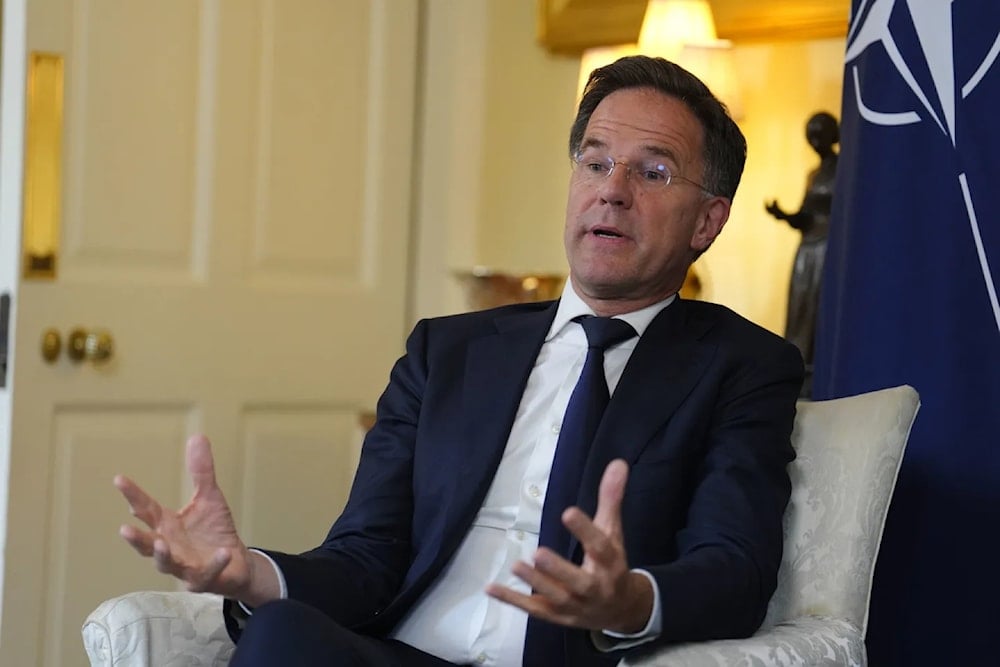 Nato Secretary General Mark Rutte talks during his meeting with Britain's Prime Minister Sir Keir Starmer at 10 Dopwning Street in London, June 9, 2025 (Jordan Pettitt/AP)