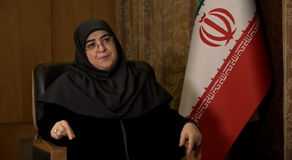 Iranian government spokesperson Fatemeh Mohajerani during an interview with Al Mayadeen that aired on Tuesday, June 10, 2025 (Screengrab)