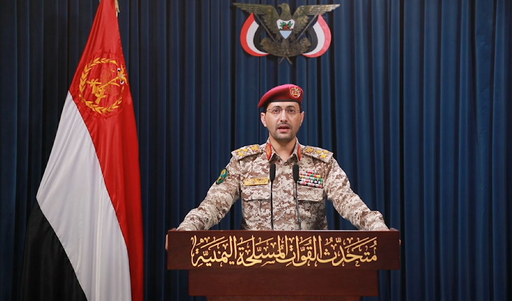 Spokesperson for the Yemeni Armed Forces, Brigadier General Yahya Saree, announces a new operation against Ben Gurion Airport on June 10, 2025 (Yemeni Military Media)