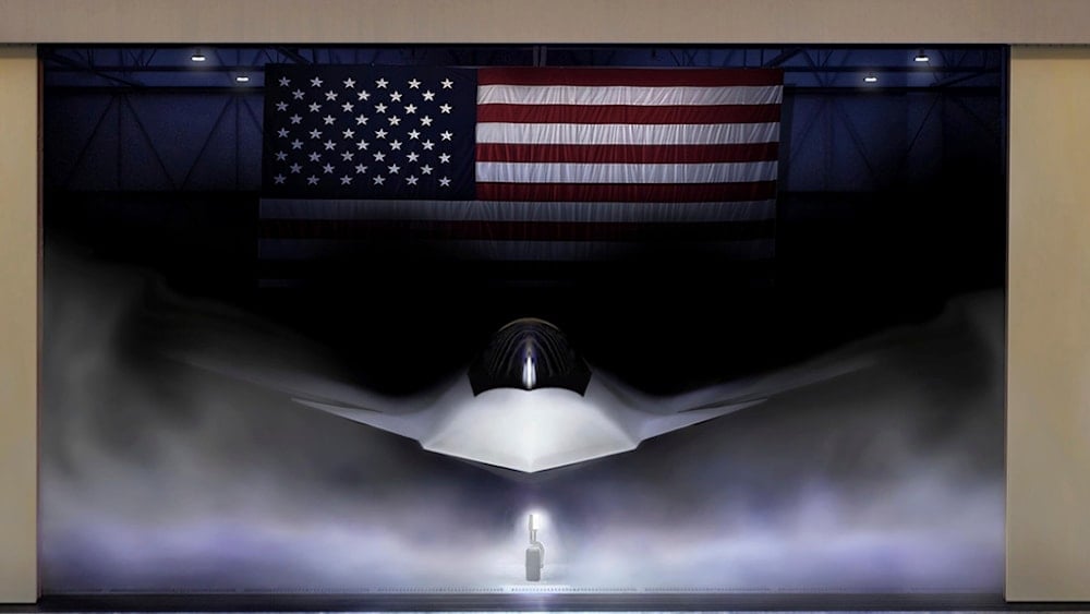 This graphical rendering provided by the US Air Force shows the Next Generation Air Dominance (NGAD) Platform, the F-47 (US Air Force via AP)