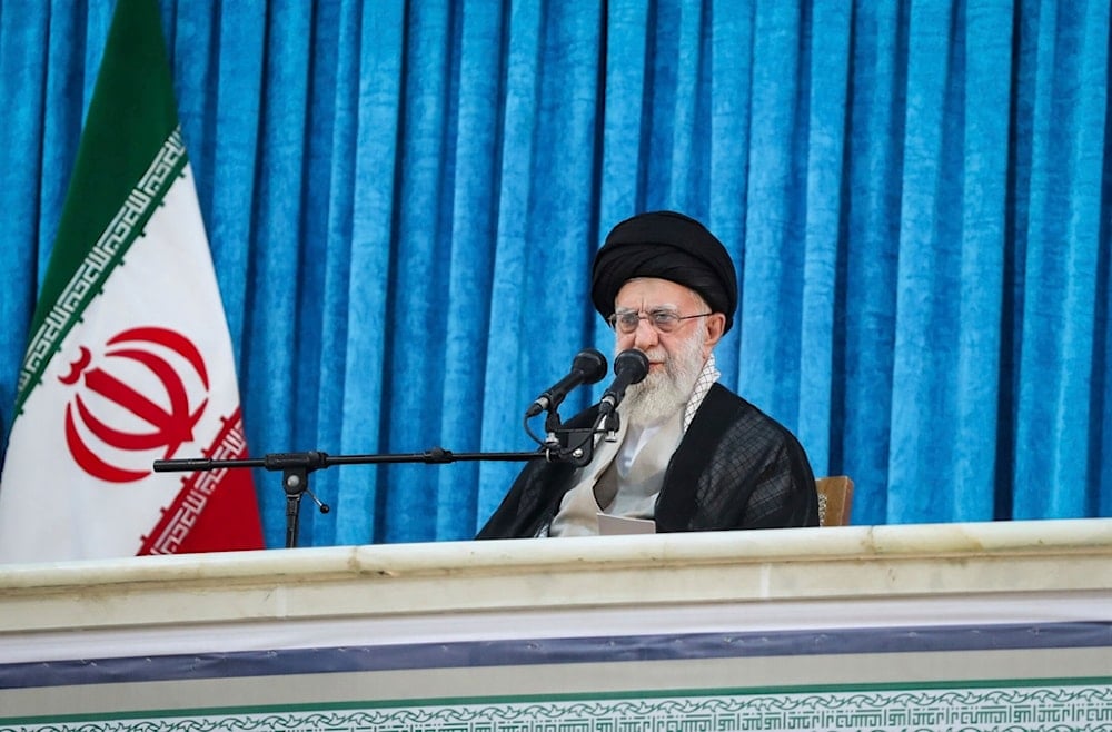 Leader Ayatollah Ali Khamenei attends a ceremony marking the anniversary of the 1989 death of the late revolutionary founder Ayatollah Khomeini at his shrine just outside Tehran, Iran, Wednesday, June 4, 2025 (Office of the Iranian leader)