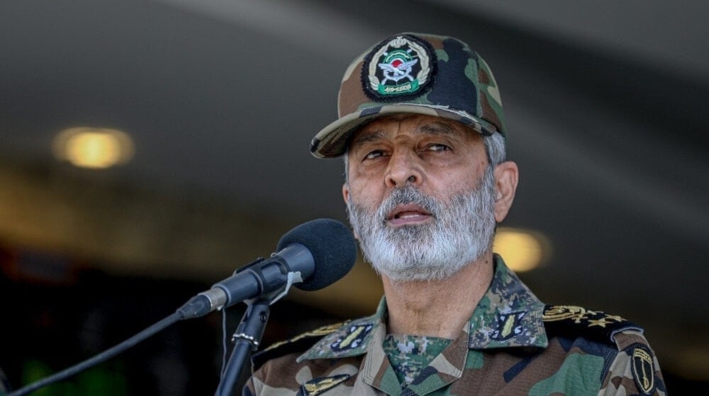 General Abdelrahim al Mosavi gives a speech at an event, undated, in Iran (Iranian Media)