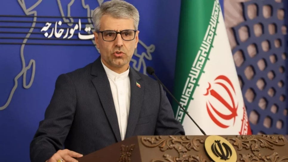 File photo of Iran's foreign ministry spokesman Esmaeil Baghaei taken at a press conference in Tehran October 28, 2024. (AFP)