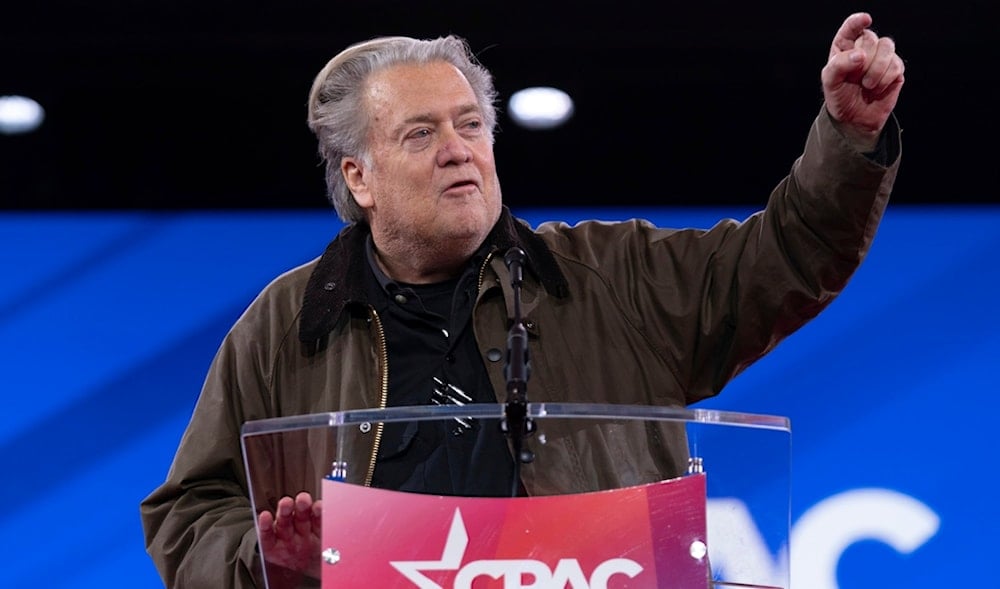 Steve Bannon speaks at the Conservative Political Action Conference, CPAC, at the Gaylord National Resort & Convention Center, Thursday, Feb. 20, 2025, in Oxon Hill, Md. (AP)